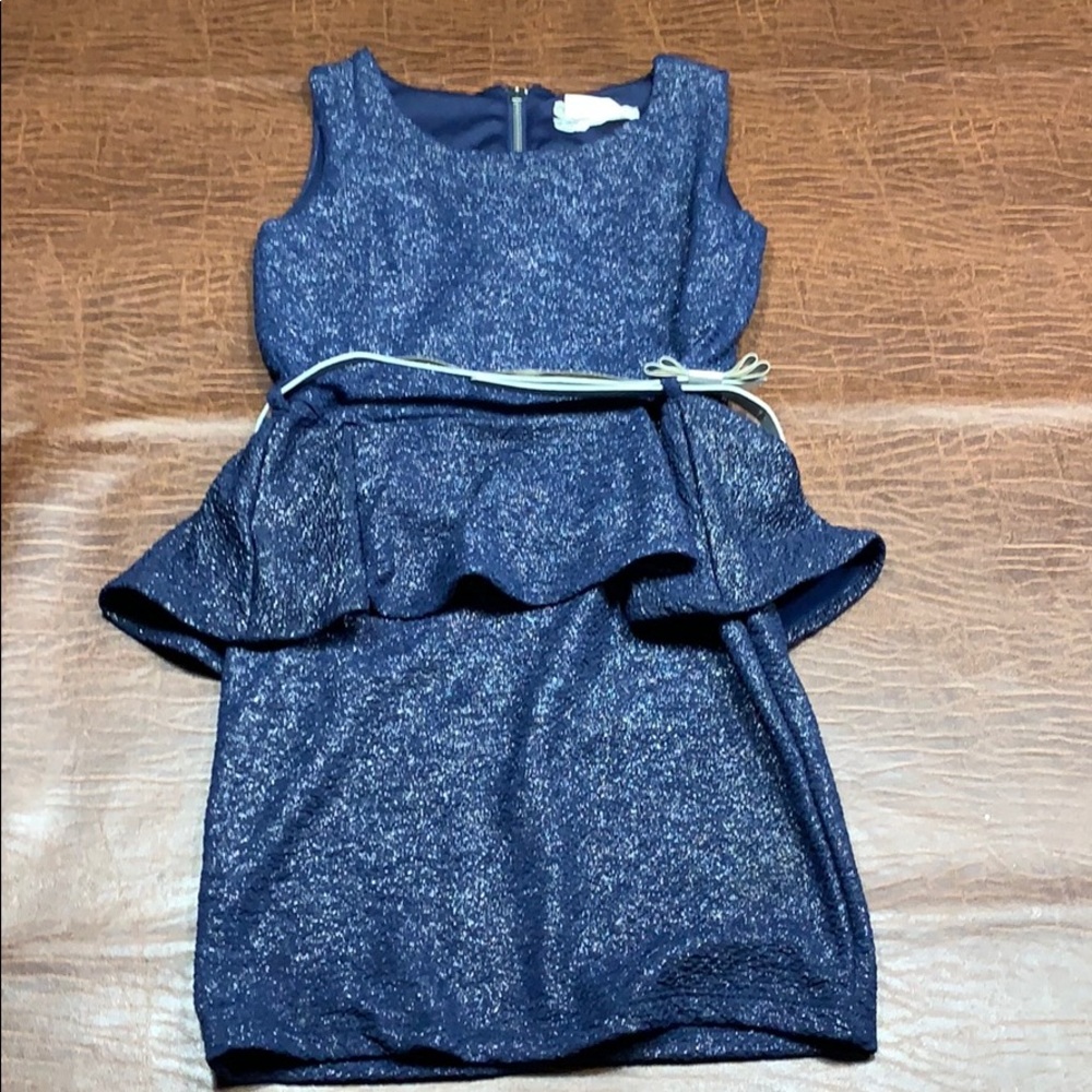 Girls navy blue sparkle w/ peplum